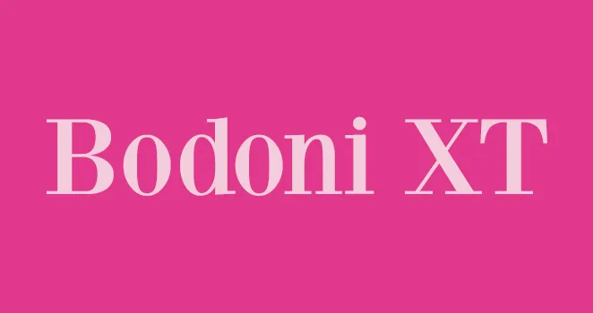 Ejemplo de fuente Bodoni XT Regular