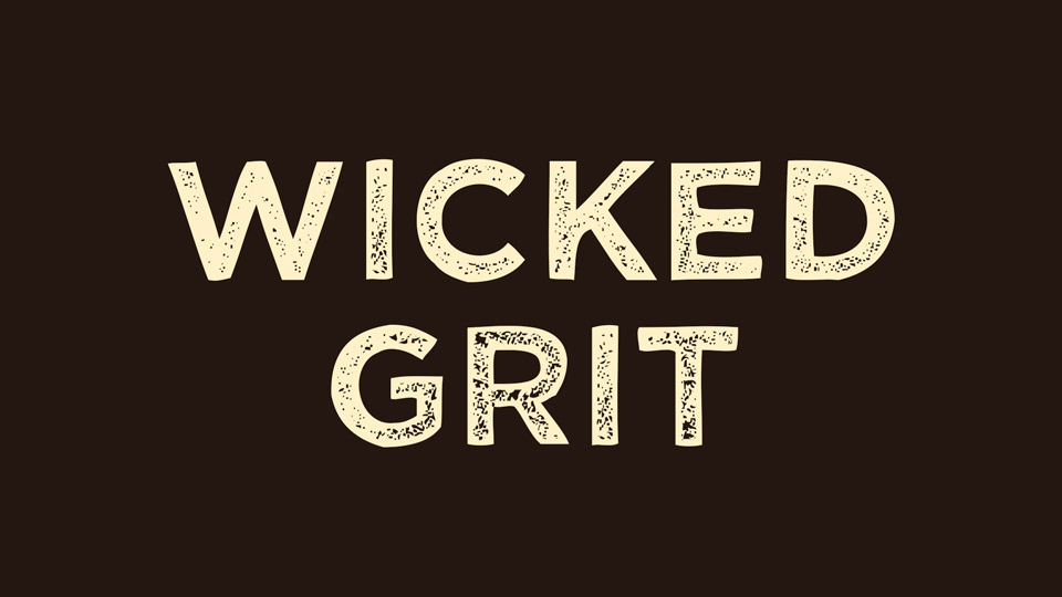 Ejemplo de fuente Wicked Grit Regular