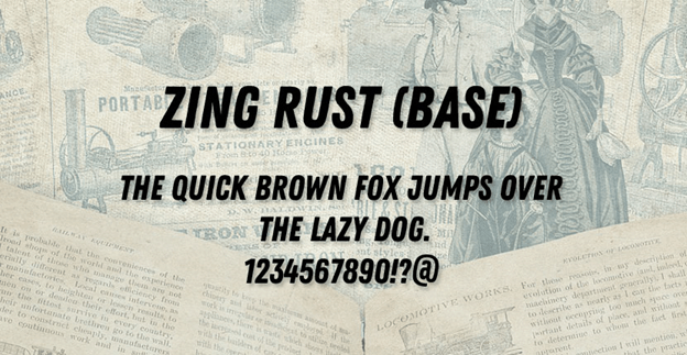 Ejemplo de fuente Zing Rust Regular
