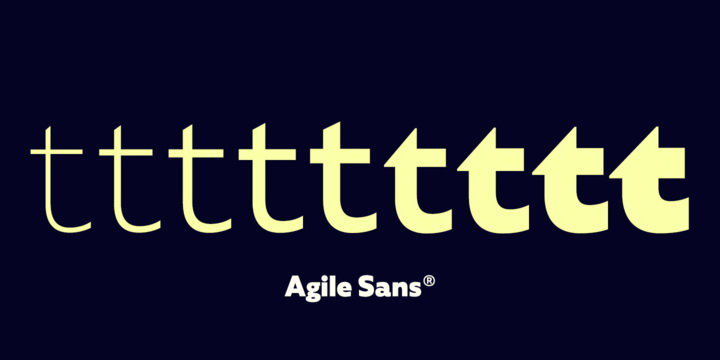 Ejemplo de fuente Agile Sans Regular Italic
