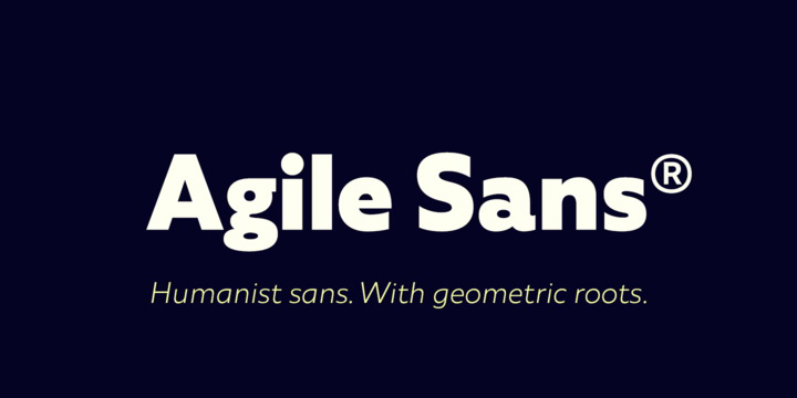 Ejemplo de fuente Agile Sans Extra Light Italic