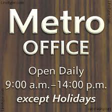 Ejemplo de fuente Metro Office Italic