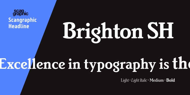 Ejemplo de fuente Brighton SH Light Italic