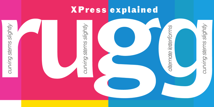 Ejemplo de fuente Xpress Regular Italic
