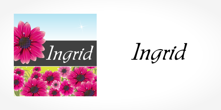 Ejemplo de fuente Ingrid Regular