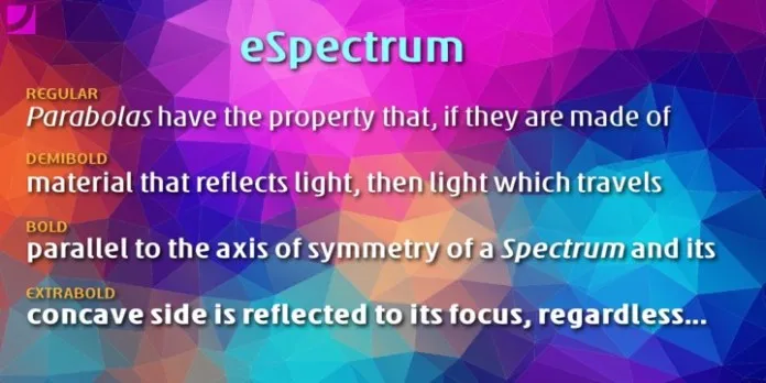 Ejemplo de fuente eSpectrum Extra Bold Italic