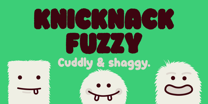 Ejemplo de fuente Knicknack Fuzzy Medium