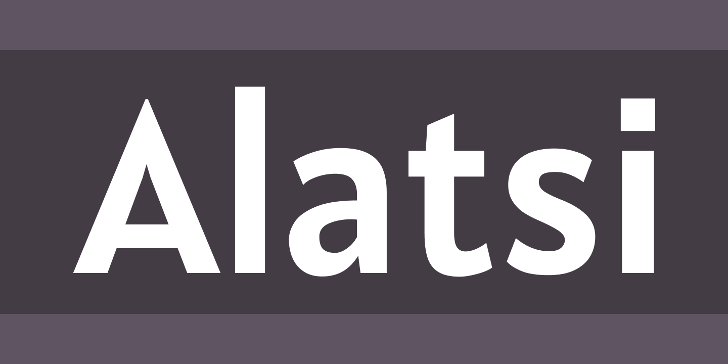 Ejemplo de fuente Alatsi Regular