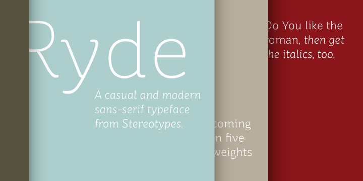 Ejemplo de fuente St Ryde Medium Italic