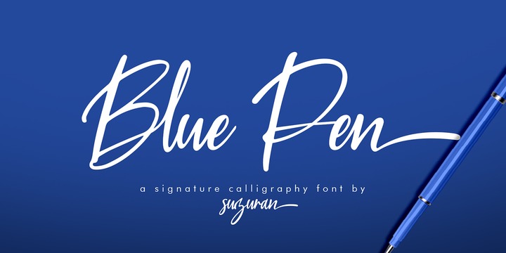 Ejemplo de fuente Blue Pen Regular