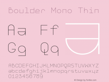 Ejemplo de fuente Boulder Mono Light Italic