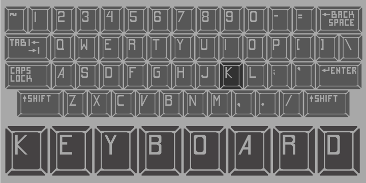 Ejemplo de fuente Keyboard