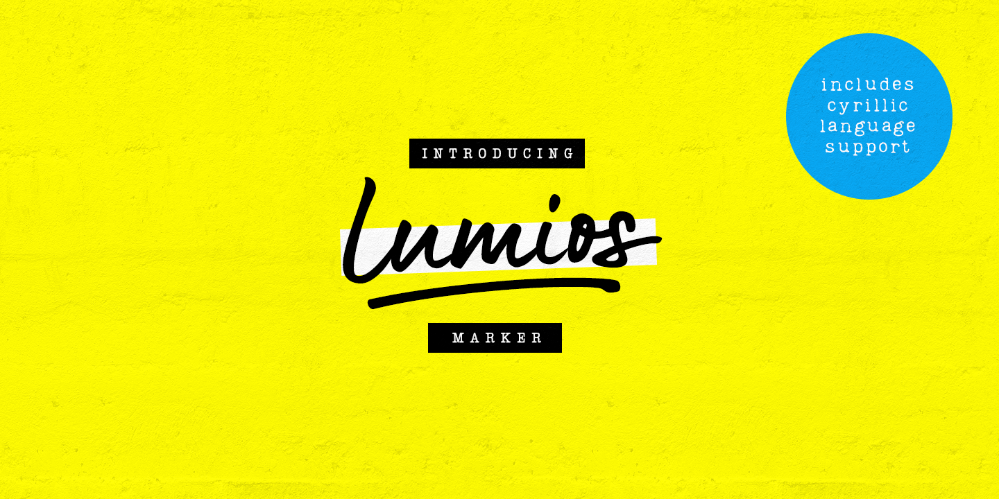 Ejemplo de fuente Lumios Marker Design Elements