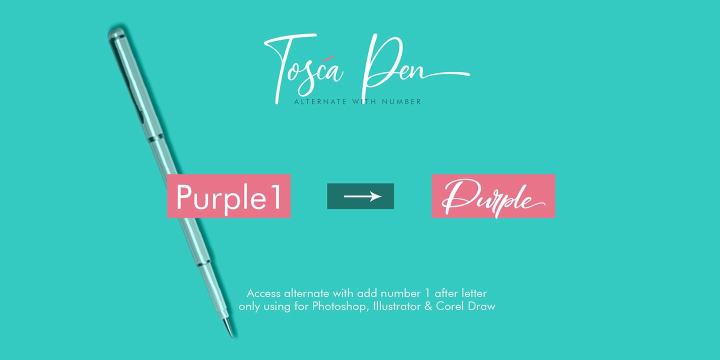 Ejemplo de fuente Tosca Pen Regular