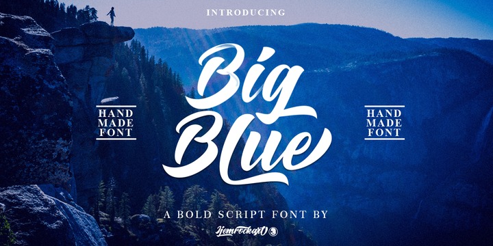 Ejemplo de fuente Big Blue Script Bold