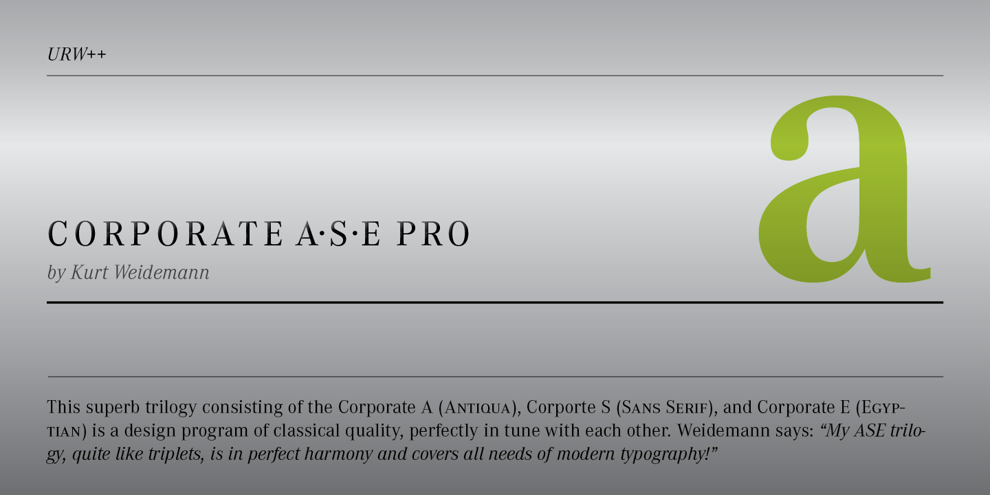 Ejemplo de fuente Corporate A Pro Pro Light Italic