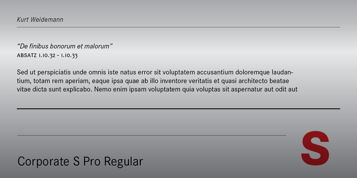 Ejemplo de fuente Corporate S Pro Demi