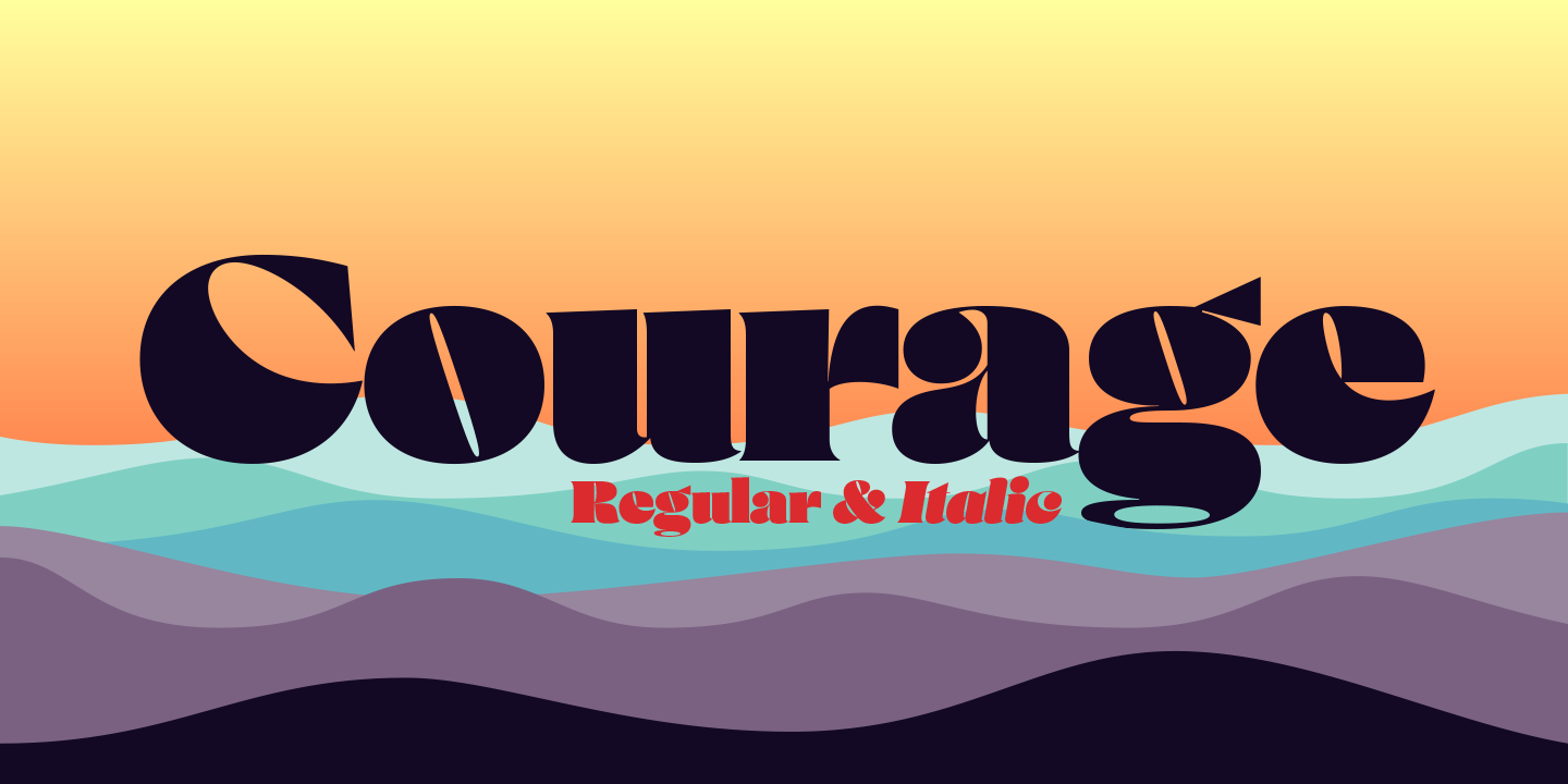 Ejemplo de fuente Courage Italic