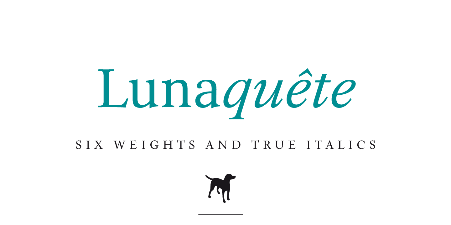 Ejemplo de fuente Lunaquete Text Italic
