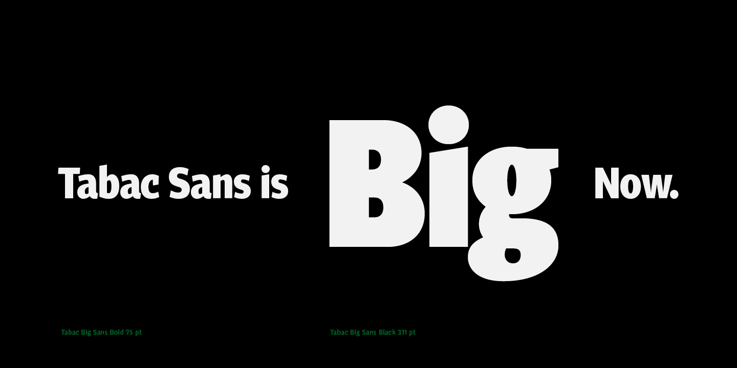 Ejemplo de fuente Tabac Big Sans SemiBold Italic