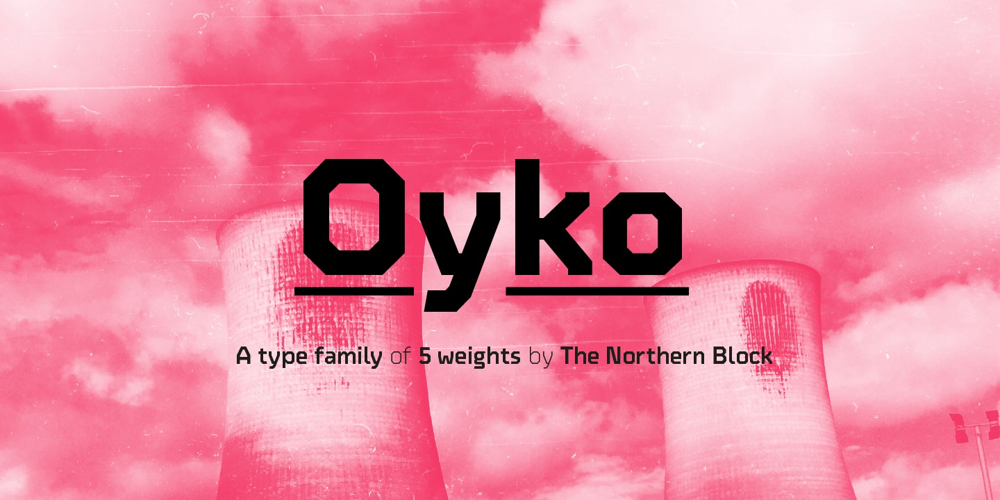 Ejemplo de fuente Oyko Bold Italic