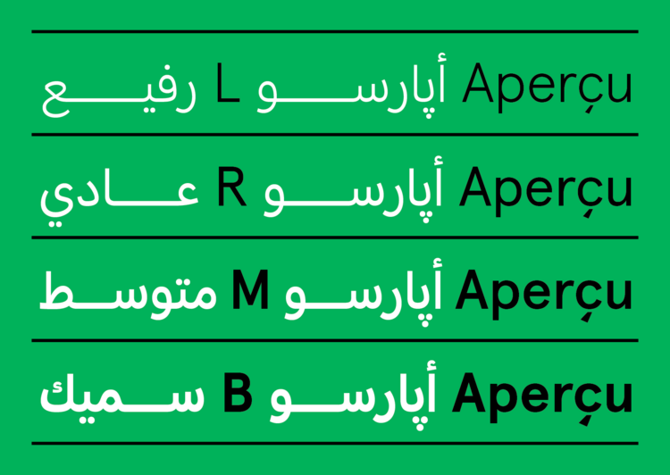 Ejemplo de fuente Apercu Arabic Pro Medium