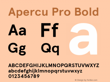 Ejemplo de fuente Apercu Pro Italic
