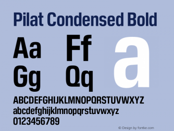 Ejemplo de fuente Pilat Condensed Bold