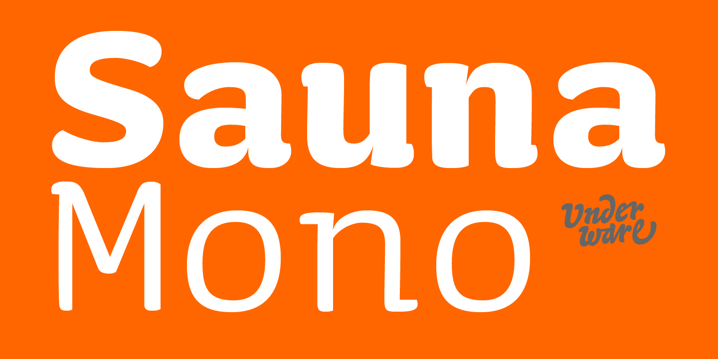 Ejemplo de fuente Sauna Mono Pro Bold Italic
