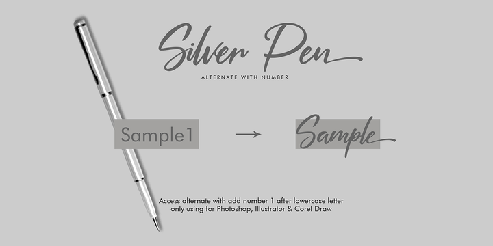 Ejemplo de fuente Silver Pen Regular