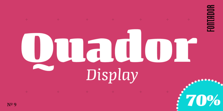 Ejemplo de fuente Quador Display Italic