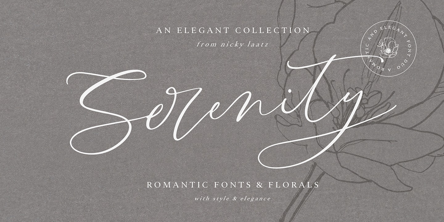 Ejemplo de fuente Serenity Script Serif Italic