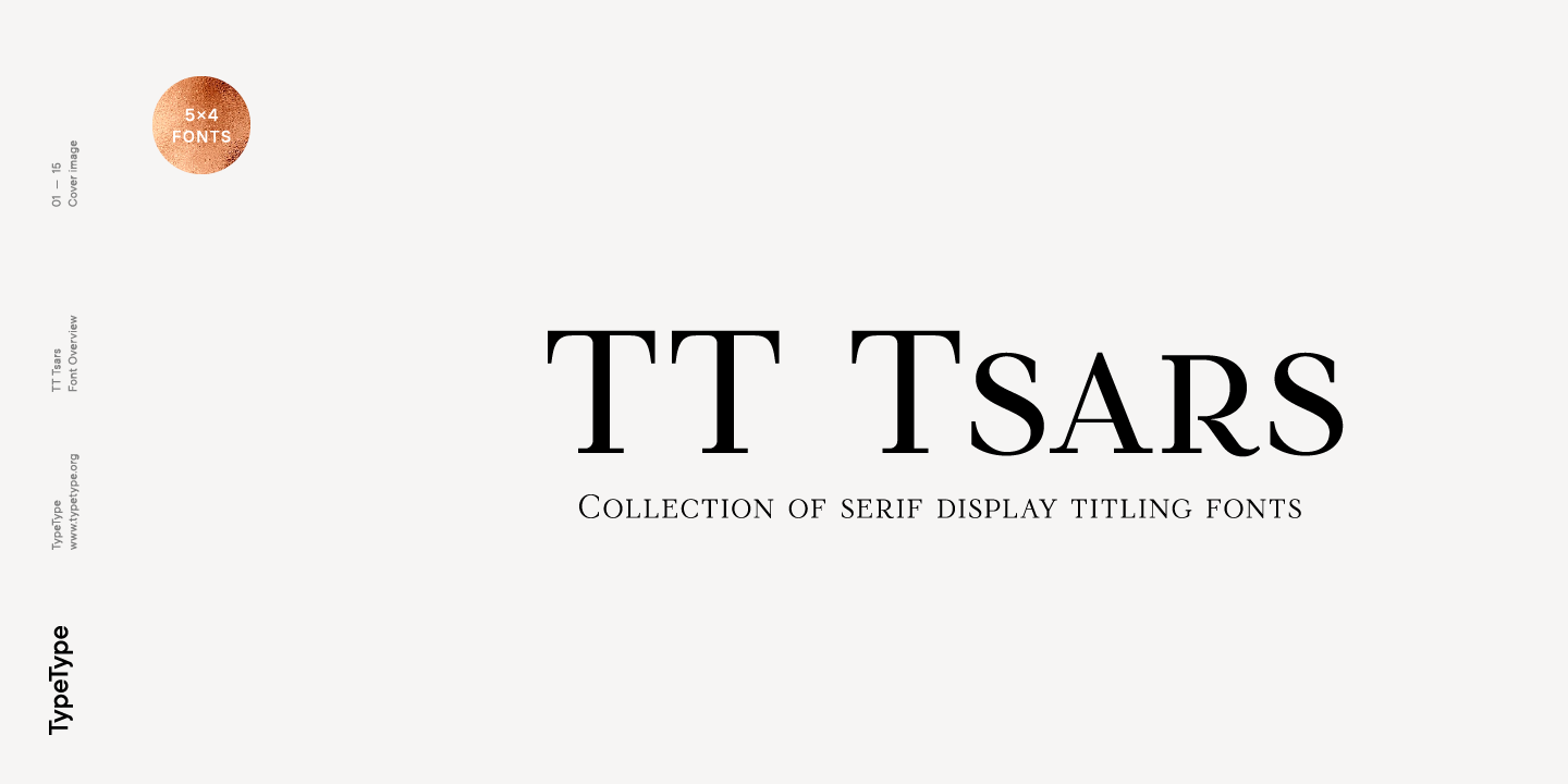 Ejemplo de fuente TT Tsars C Regular