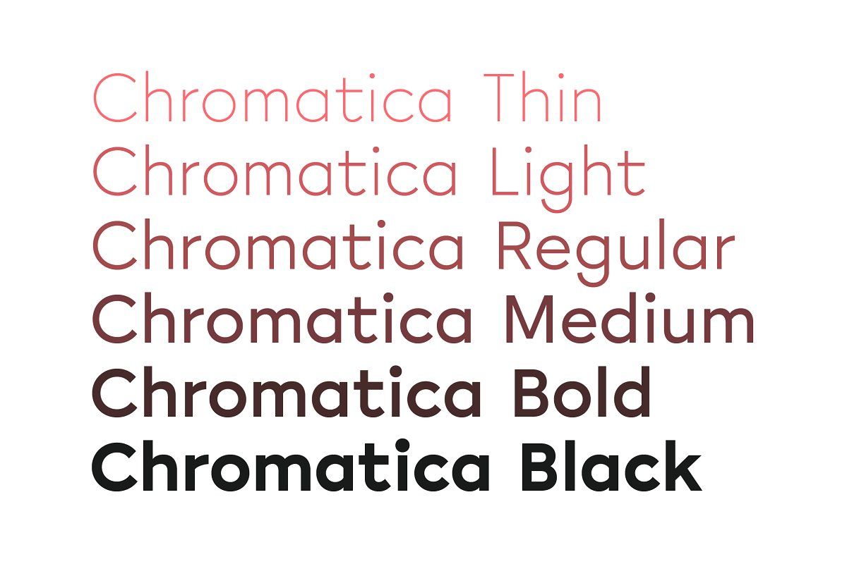 Ejemplo de fuente Chromatica Black