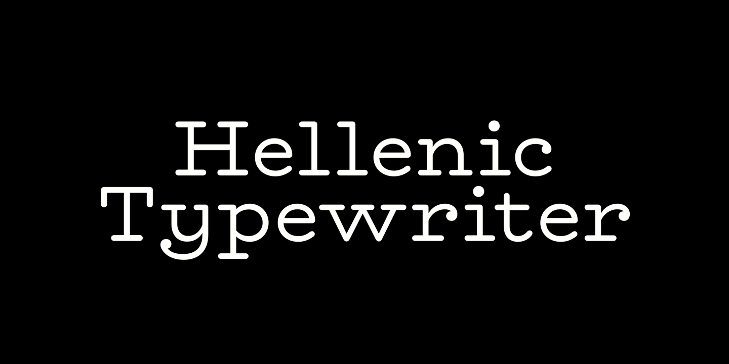 Ejemplo de fuente Hellenic Typewriter