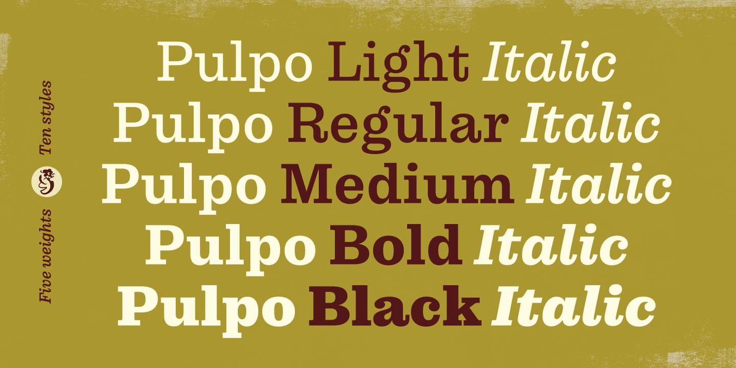 Ejemplo de fuente Pulpo Italic