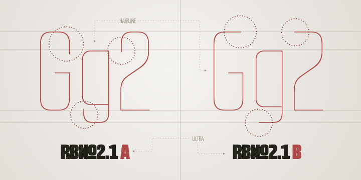 Ejemplo de fuente RBNo2.1 a Light Italic