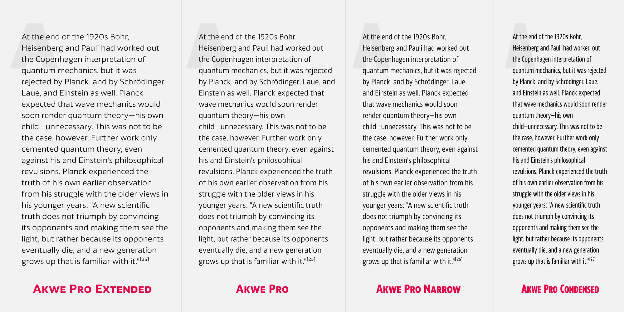 Ejemplo de fuente Akwe Pro Extended Hairline Italic