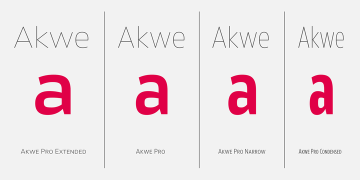 Ejemplo de fuente Akwe Pro Nar Medium Italic