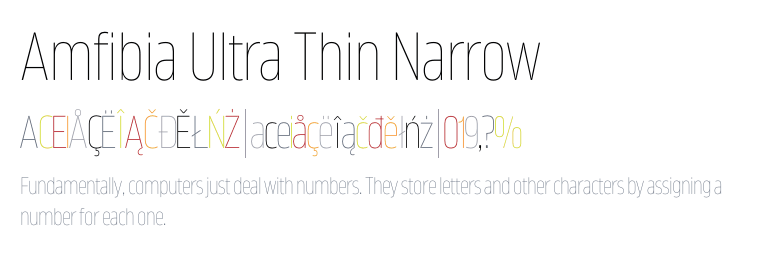 Ejemplo de fuente Amfibia Narrow Regular Narrow Italic