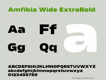 Ejemplo de fuente Amfibia Wide Regular Wide Italic