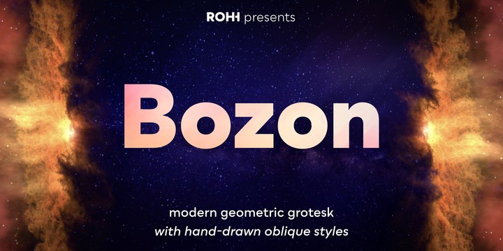 Ejemplo de fuente Bozon Bold Italic