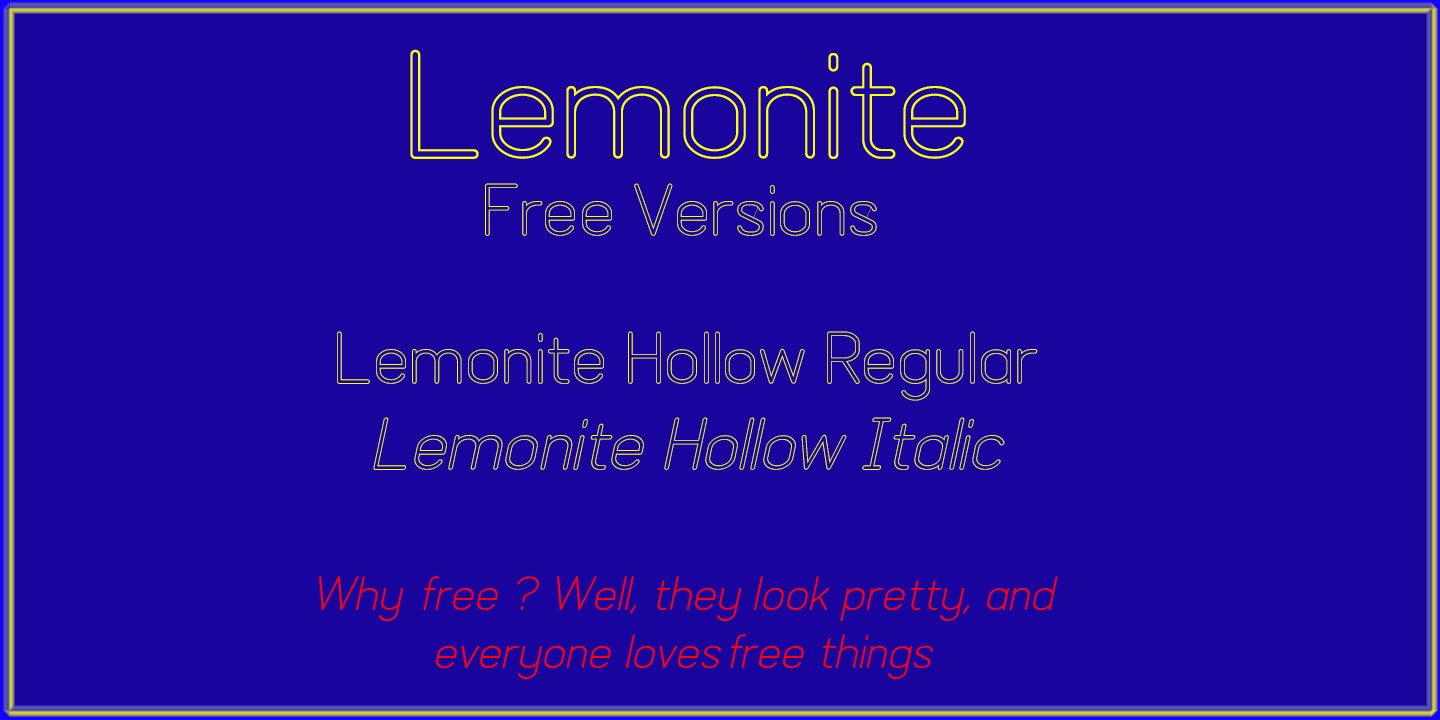 Ejemplo de fuente Lemonite Italic
