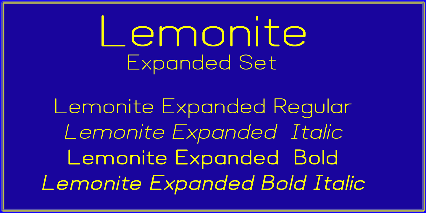 Ejemplo de fuente Lemonite Expanded Bold