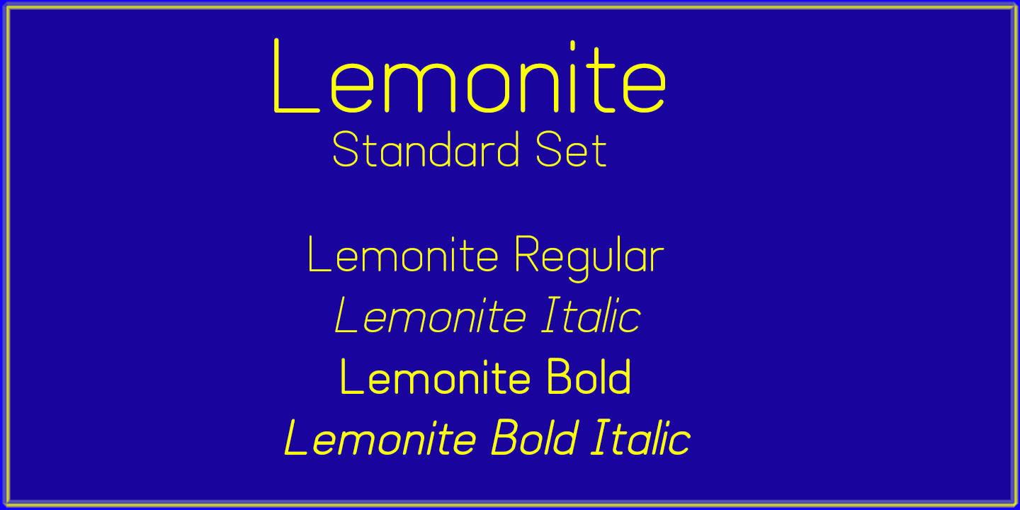 Ejemplo de fuente Lemonite Expanded Italic