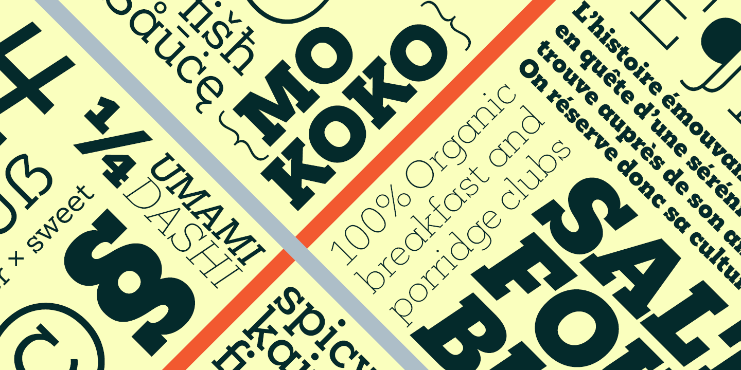 Ejemplo de fuente Mokoko Medium Italic