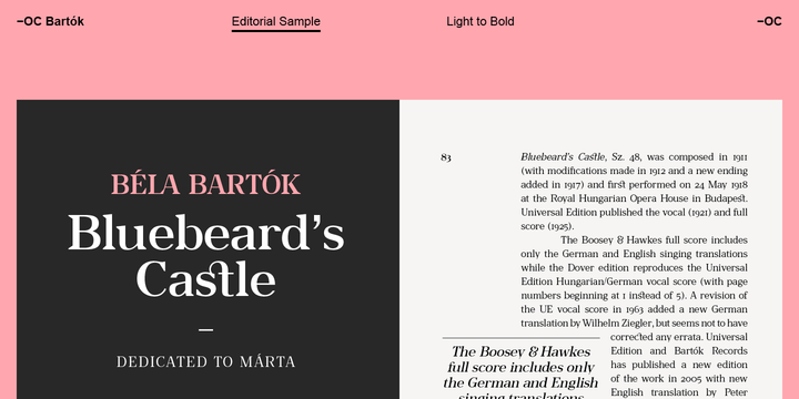 Ejemplo de fuente -OC Bartok Bold