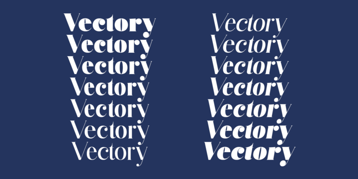 Ejemplo de fuente Vectory Semi Bold Italic
