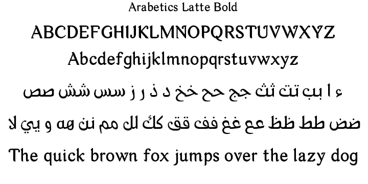 Ejemplo de fuente Arabetics Latte Bold Italic
