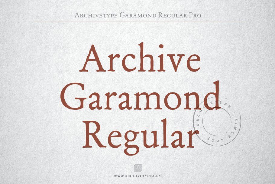 Ejemplo de fuente Archive Garamond